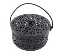 VORCOOL Mosquito Coil Boite Anti-Moustique Porte Encens Métal avec Brûleur Encens avec Poignée Vintage (Noir)