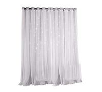 VORCOOL Rideau pour Chambre d'enfant - Motif étoiles - 2 Couches - avec œillets - pour Chambre d'enfant - pour Fille et garçon