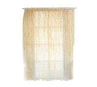 VORCOOL Rideaux en tulle transparent pour porte pour chambre à coucher, salon, 100 x 200 cm (jaune)