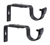 VORCOOL Supports de Tringle à Rideau Réglable Support de Barre de Rideau 18-22mm (Noir) 2pcs