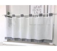 Vordesack Rideau brise-bise aspect lin avec passants colorés H x l 45 x 90 cm