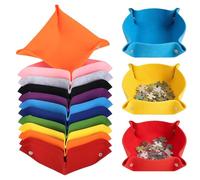 Vordpe Lot de 12 trieurs de puzzles colorés, accessoires de tri, en feutre empilables, plateau à dés, plateau en feutre robuste avec boutons-pression