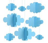Vordpe Lot de 16 Faux Nuages pour Plafond, décorations 3D à Suspendre, Accessoires de Nuage artificiels, Ornements de Nuage pour Chambre d'enfant, crèche, Mariage (Blanc)