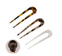 Vordpe Lot de 3 fourchettes à cheveux en forme de U - Style français - Fourchette à cheveux acide acétique - Barrettes à cheveux en forme de U - Pour femmes et filles (forme droite en U)