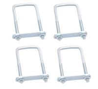 Vordpe Lot de 4 vis en U, M6, 50 x 80 mm, étrier en U, avec filetage, plaque de cadre, boulons en U carrés pour fixation de clôture, fixation de tuyau, remorquage de voiture