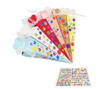 Vordpe Pack de 32 Petits cônes d'école, cônes d'école pour Faire Vos Propres travaux manuels, cônes d'école remplis, Ensemble de Sacs Cadeaux décoratifs, Cornets de Sucre pour l'école