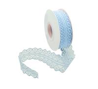 Vordpe Ruban en dentelle vintage de 3 cm de large - Pour bricolage, décoration de table de mariage, travaux manuels, cadeau (23 m par rouleau, bleu)