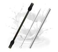 Vordpe Tuyau à lait en acier inoxydable et 1 brosse de nettoyage, pièce de rechange, pour machines à café Siemens EQ6, Siemens EQ6 Plus S700/Bosch VeroAroma