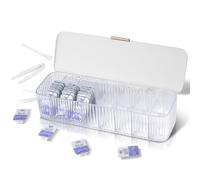 VORDRASSIL P-80 Organiseur de lentilles de contact quotidien avec un dissolvant et une pince à épiler, distributeur de lentilles de contact jetables, boîte en plastique transparent pour toutes les