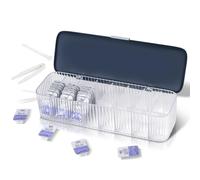 VORDRASSIL P-80 Organiseur de lentilles de contact quotidien avec un dissolvant et une pince à épiler, distributeur de lentilles de contact jetables, boîte en plastique transparent pour toutes les