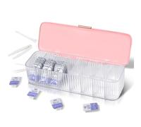 VORDRASSIL P-80 Organiseur quotidien pour lentilles de contact avec un dissolvant et une pince à épiler, distributeur de lentilles de contact jetables, boîte en plastique transparent pour toutes les