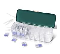 VORDRASSIL P-80 Organiseur quotidien pour lentilles de contact avec un dissolvant et une pince à épiler, distributeur de lentilles de contact jetables, boîte en plastique transparent pour toutes les
