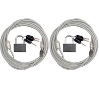 Vorel 77815 - Serrure à clé Câble de sécurité et de verrouillage 3 clés, Gris (Lot de 2)