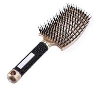 Voremy Ultra Detangler Magic Brush, Anti-Static Boar Bristle Hair Brush, Fast Blow Drying Hairstreaq Detangling Brush, Wet Or Dry Use For Men,Women, Kid Long,Thick,Thin,Curly, Tangled Hair (Golden)