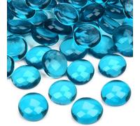 Vorentxia 200 pièces Billes Forme Blau 900g Billes Chinoises Plates Galets Verre Perles de Verre Scintillantes Perles de Marbre Plates Cristal pour Aquarium Aménagement Paysager Jardin Pot de Fleurs