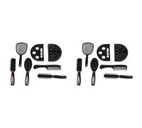 Vorfaove 10Pcs Brosses À Cheveux Peigne Femmes Dames Soins Des Cheveux Massage Brosse À Cheveux avec Miroir et Stand