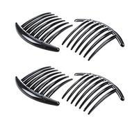 Vorfaove 4Pcs Peigne Barrette Accessoires Plastique Dame Femmes Mode Noir