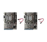 Vorfaove Lot de 2 cartes mères BTC B250C + câble 12 x PCIE vers USB 3.0 Carte graphique LGA1151 DDR4 MSATA ETH Miner