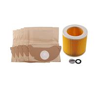 Vorfaove Lot de 5 filtres à poussière HEPA + 5 sacs en papier pour aspirateurs Wd2250 Wd3.200 MV2 Mv3 Wd3 Wd3