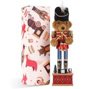 VorFor Casse Noisette Noel Puppe,28cm Figurine, Nutcracker Christmas,Casse Noisette en Bois(Tambour Soldat Petit Ours),Décoration De Noël à l'intérieur,Un Excellent Cadeau De