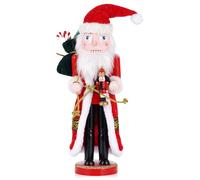 VorFor Casse Noisette Noel Puppe,36cm Figurine, Nutcracker Christmas,Casse Noisette en Bois(Cape Père Noël),Décoration De Noël à l'intérieur,Un Excellent Cadeau De