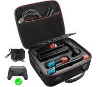 VORI Carrying Case for Nintendo Switch, Travel Hard Storage Protective Large Capacity Case with Shoulder Strap for Nintendo Switch Console & Accessories, Pro Controller, Poke Ball Plus Black