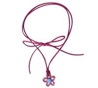 VORILO Collier avec pendentif en forme de fleur colorée en acrylique avec breloque en forme de fleur de prunier - Décoration de fête de mariage