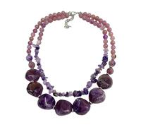 VORILO Collier double brins en acrylique à de | Double brins en acrylique à de pierre élégant, chaîne réglable pour femmes, bijoux à la mode, vêtements