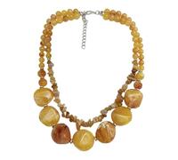 VORILO Collier double brins en acrylique à de | Double brins en acrylique à de pierre élégant, chaîne réglable pour femmes, bijoux à la mode, vêtements