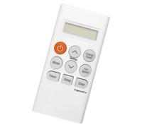 VORILO Contrôleur de climatisation de rechange avec vitre LCD avant | Mode Power Clear Buttons, disposition anglaise, corps alimenté par piles, télécommande blanche compacte pour espaces de