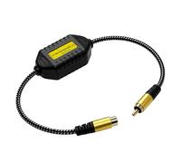 VORILO Isolateur de boucle de terre Plug and Play | Réducteur d'interférences de caméra de recul mâle vers femelle pour configuration d'affichage du véhicule, coque dorée