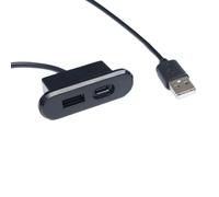 VORILO Prise de charge de table encastrée avec USB-a, noir, 10 W | Plan de travail intégré pour table de chevet, zones de réunion