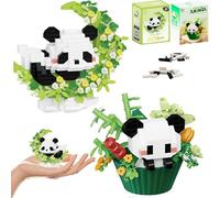 VorIrydian 2 pièces Ensemble de Blocs de Construction Panda Mini Blocs de Construction Cadeau pour Adultes et Enfants, Blocs de Construction Micro Panda adaptés aux Enfants de 7 Ans et Plus