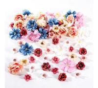 VorIrydian 50 Mini Fleurs Artificielles Deco, Petite Fleur Artificielle Decoration, Fleur Artificielle Déco, Fausse Fleur Decoration pour DIY Bouquet Couronne Mariage Fête Festival Maison Artisanat