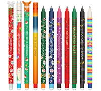 VorIrydian Lot de stylos gel-effaçables - Noël Erasable Ink Pens avec encre effaçable thermosensible, une variété de couleurs d'encre et de designs de tige, pointe de 0,7 mm