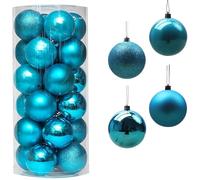 Vorkhuaeri 24x Boules de Noël 2023 Party Wedding Ornament Décoration Xmas-Decor Party (Blue,L-3CM)