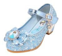 Vorkhuaeri Basket Enfant Fille Princesse Elsa, Chaussures de Danse Paillettes Costume Princesse, Adaptées pour Habiller Fête Cosplay Mariage Noël (B1-Blue,25)