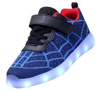 Vorkhuaeri Chaussures LED Spider pour Enfants, Baskets Lumineuses pour Garçons et Filles, Chargeur USB Baskets Clignotantes Cadeau d'anniversaire Noël (29,A-Blue)