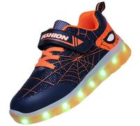 Vorkhuaeri Chaussures LED Spider pour Enfants, Baskets Lumineuses pour Garçons et Filles, Chargeur USB Baskets Clignotantes Cadeau d'anniversaire Noël (29,C-Blue)