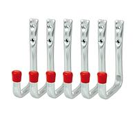 VORMANN Lot de 6 crochets muraux, crochets de garage, charge maximale : 35 kg, résistant aux intempéries, en forme de U, dimensions : 125 x 86 x 53 x 60 mm, fabriqué en Allemagne