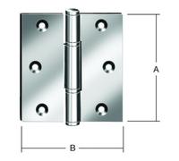 Vormann VORMANN Charnière de porte B85xH90mm roulée inoxydable, inox Quantité:1