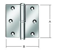 Vormann VORMANN Charnière de porte B90xH90mm roulée inoxydable, anti-rouille Quantité:1