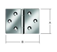 Vormann VORMANN Charnière de porte large, B60xH40mm roulée, acier inoxydable, inox Quantité:1