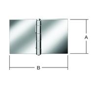 Vormann VORMANN Charnière de porte large, B90xH60mm roulée, acier inoxydable, inoxydable Quantité:1