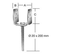 Vormann Vormann patin support 60-140x70x115mm STA bleu galvanisé Bet. Quantité:1