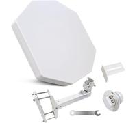 VornixorSarlshop-Antenne Parabole Plate avec Un Port / 2 Sorties/Quatre Ports, Idéale pour la Télévision Satellite, Résistante aux Intempéries, Mini-compacte (Twin LNB)