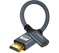 VornixorSarlshop-Câble Adaptateur HDMI vers Micro HDMI Femelle, Prise Micro HDMI vers HDMI, Câble Adaptateur 3D/4K 1080p (20CM)