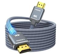 VornixorSarlshop-Câble HDMI 4K 4.5m Câble HDMI par Ethernet en Nylon Tressé Supporte 3D/ Retour Audio - Cordon Hdmi pour Lecteur Blu-Ray/PS-3/ PS-4/ for Netfix/for Fire TV/Ecran - Gris