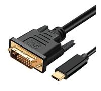 VornixorSarlshop-Câble USB C vers DVI 1,8 m, 4K Câble USB Type C Thunderbolt 3/4 vers DVI compatible 1080p, 60 Hz. Connecteur plaqué, Compatible avec MacBook Pro/MacBook USB-C, iMac, Surface Book 2 e