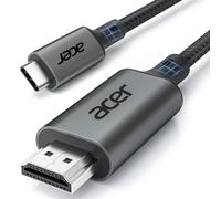 VornixorSarlshop-Câble USB C vers HDMI 4K@60Hz 2M, Cable Thunderbolt 4 3 Type C HDMI 2.0 Compatible avec iPhone 16 Plus Pro Max 15 MacBook Pro Air Surface Pro 10 iPad Pro Air Galaxy S24 Ultra